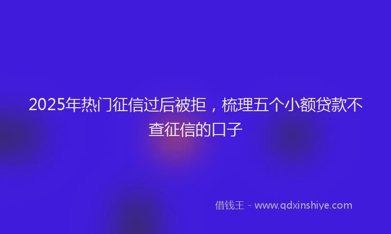 2025年热门征信过后被拒，梳理五个小额贷款不查征信的口子
