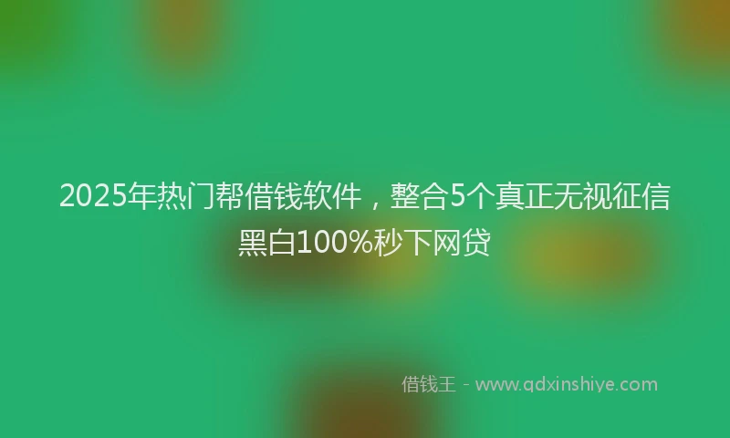 2025年热门帮借钱软件，整合5个真正无视征信黑白100%秒下网贷