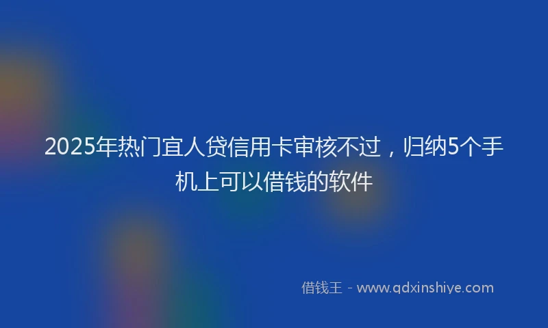 2025年热门宜人贷信用卡审核不过，归纳5个手机上可以借钱的软件