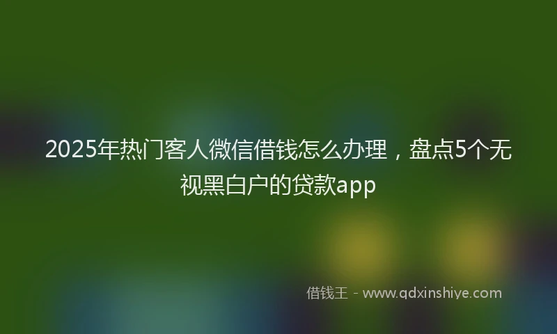 2025年热门客人微信借钱怎么办理，盘点5个无视黑白户的贷款app