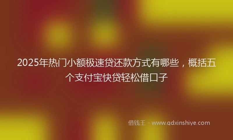 2025年热门小额极速贷还款方式有哪些，概括五个支付宝快贷轻松借口子