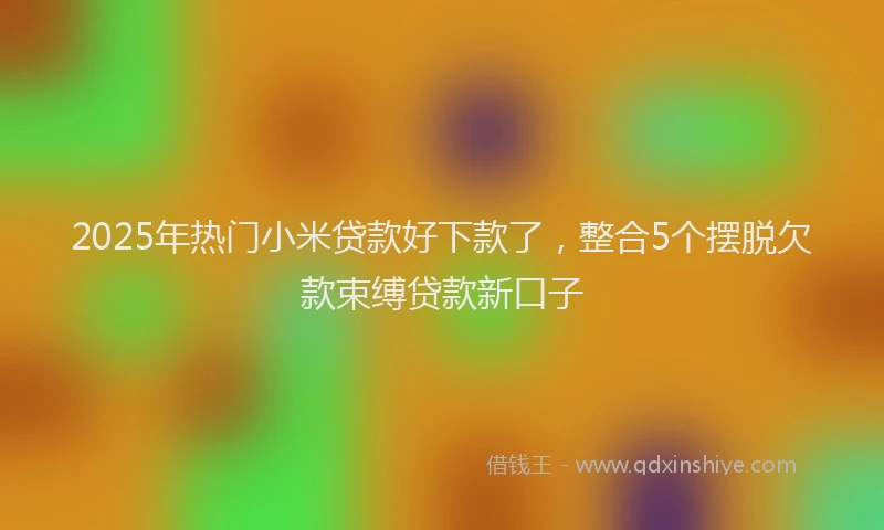 2025年热门小米贷款好下款了，整合5个摆脱欠款束缚贷款新口子