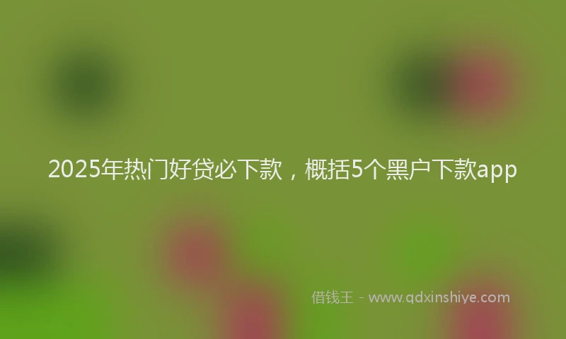 2025年热门好贷必下款，概括5个黑户下款app
