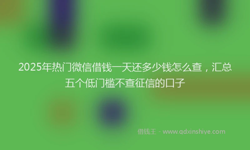 2025年热门微信借钱一天还多少钱怎么查，汇总五个低门槛不查征信的口子