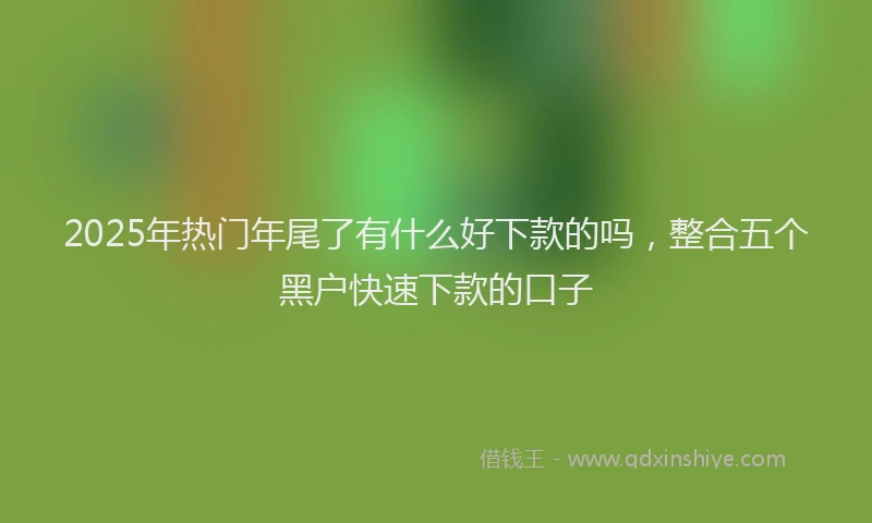 2025年热门年尾了有什么好下款的吗，整合五个黑户快速下款的口子