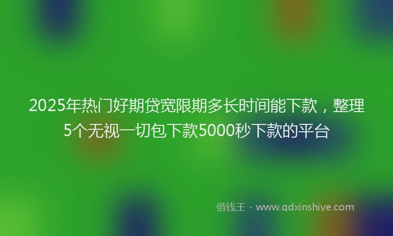 2025年热门好期贷宽限期多长时间能下款，整理5个无视一切包下款5000秒下款的平台