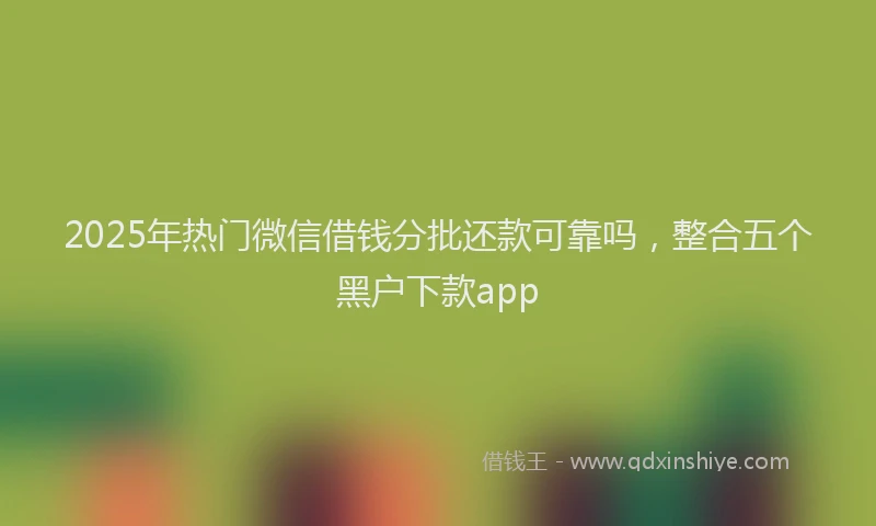 2025年热门微信借钱分批还款可靠吗，整合五个黑户下款app