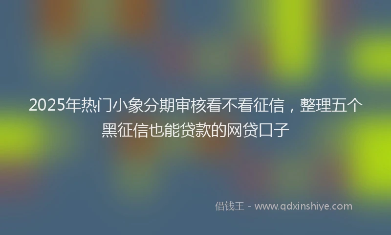 2025年热门小象分期审核看不看征信，整理五个黑征信也能贷款的网贷口子