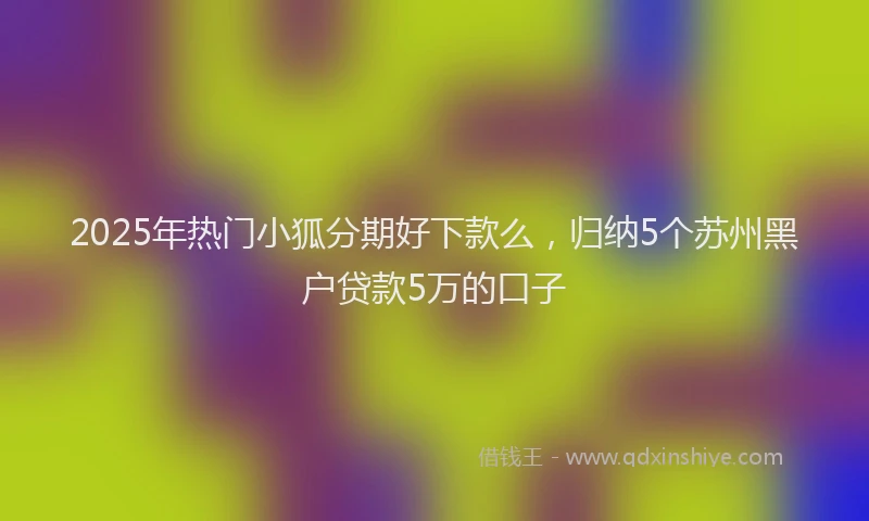 2025年热门小狐分期好下款么，归纳5个苏州黑户贷款5万的口子