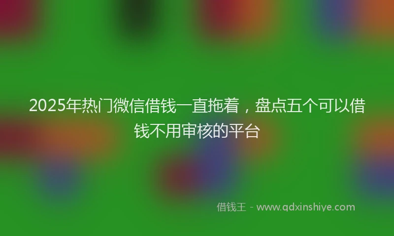 2025年热门微信借钱一直拖着，盘点五个可以借钱不用审核的平台