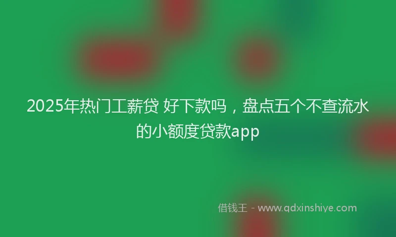 2025年热门工薪贷 好下款吗，盘点五个不查流水的小额度贷款app