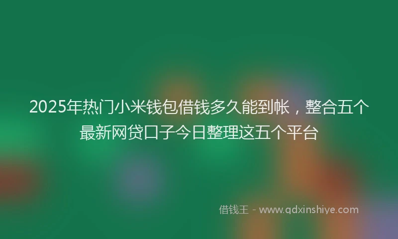 2025年热门小米钱包借钱多久能到帐，整合五个最新网贷口子今日整理这五个平台