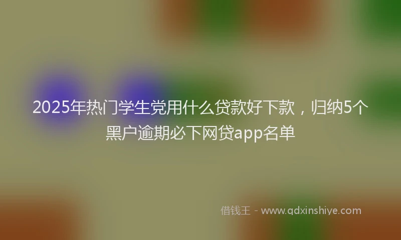 2025年热门学生党用什么贷款好下款，归纳5个黑户逾期必下网贷app名单