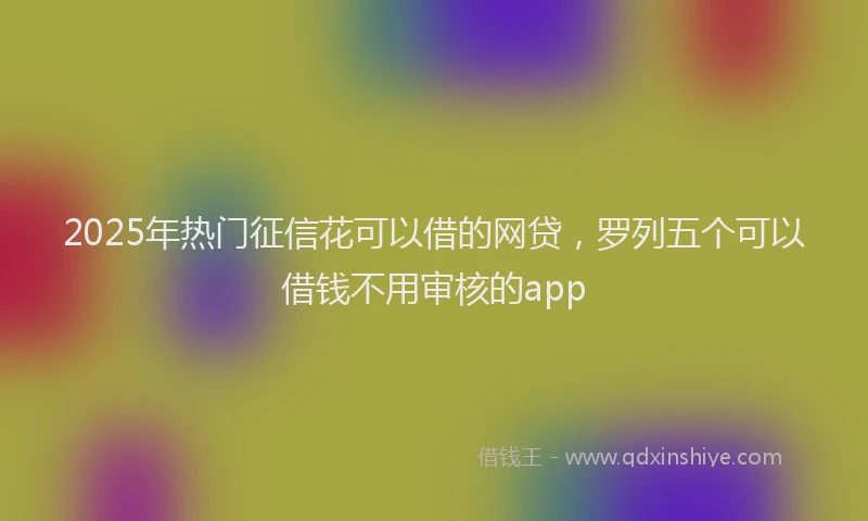 2025年热门征信花可以借的网贷，罗列五个可以借钱不用审核的app