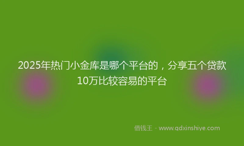 2025年热门小金库是哪个平台的，分享五个贷款10万比较容易的平台