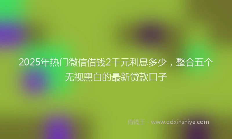 2025年热门微信借钱2千元利息多少，整合五个无视黑白的最新贷款口子