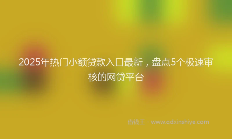 2025年热门小额贷款入口最新，盘点5个极速审核的网贷平台