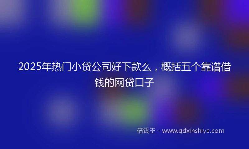 2025年热门小贷公司好下款么，概括五个靠谱借钱的网贷口子