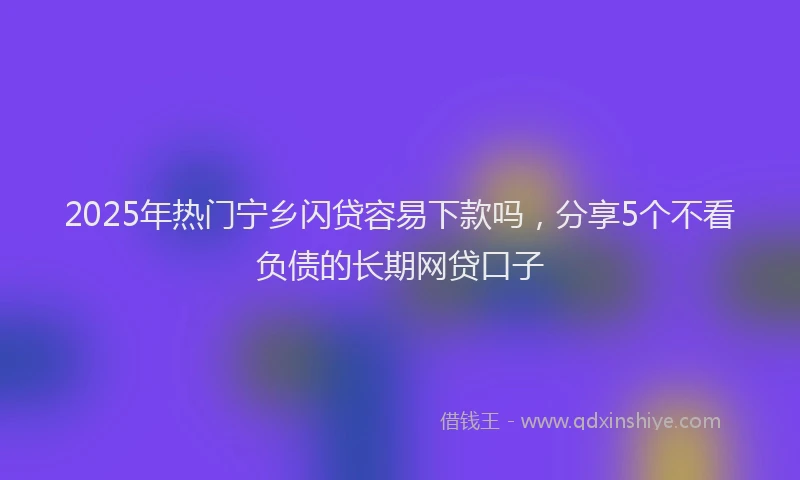 2025年热门宁乡闪贷容易下款吗，分享5个不看负债的长期网贷口子