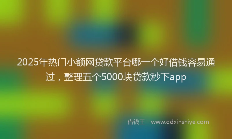 2025年热门小额网贷款平台哪一个好借钱容易通过，整理五个5000块贷款秒下app
