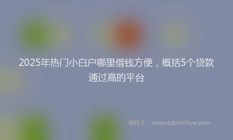 2025年热门小白户哪里借钱方便，概括5个贷款通过高的平台