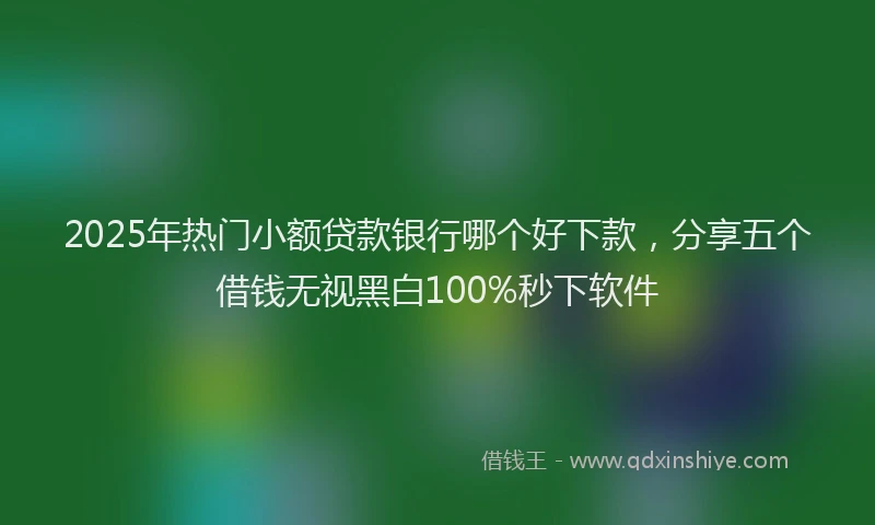 2025年热门小额贷款银行哪个好下款，分享五个借钱无视黑白100%秒下软件