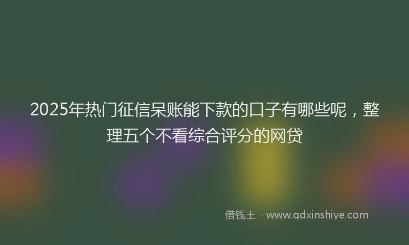 2025年热门征信呆账能下款的口子有哪些呢，整理五个不看综合评分的网贷