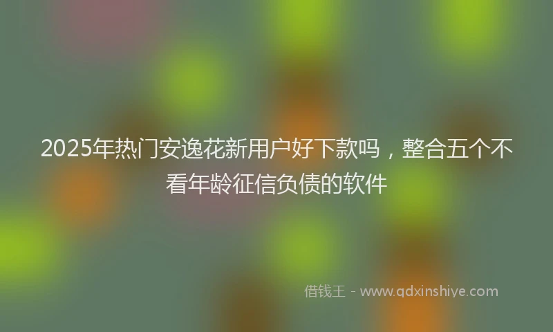 2025年热门安逸花新用户好下款吗，整合五个不看年龄征信负债的软件