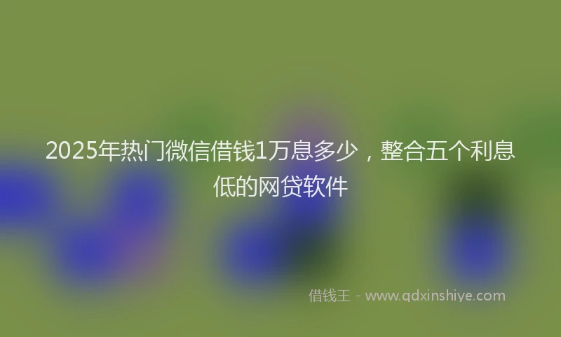 2025年热门微信借钱1万息多少，整合五个利息低的网贷软件