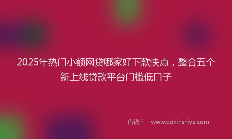 2025年热门小额网贷哪家好下款快点，整合五个新上线贷款平台门槛低口子