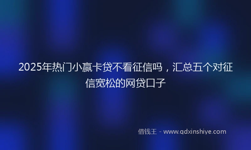2025年热门小赢卡贷不看征信吗，汇总五个对征信宽松的网贷口子