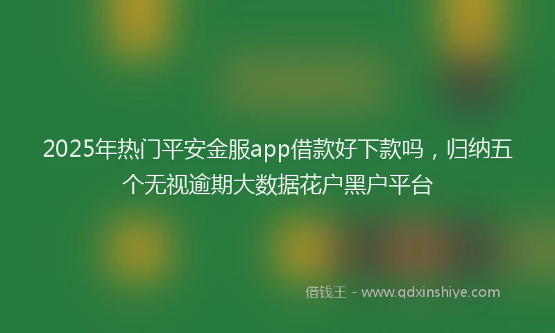 2025年热门平安金服app借款好下款吗，归纳五个无视逾期大数据花户黑户平台