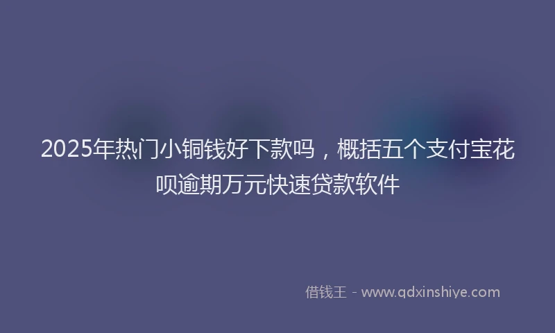 2025年热门小铜钱好下款吗，概括五个支付宝花呗逾期万元快速贷款软件