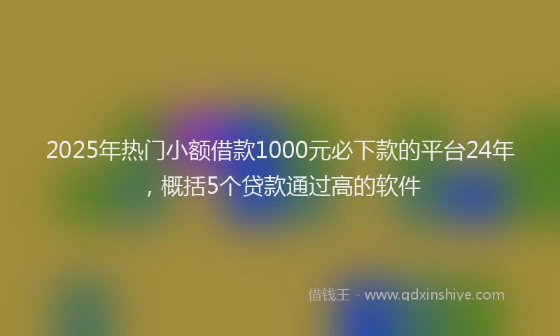 2025年热门小额借款1000元必下款的平台24年，概括5个贷款通过高的软件