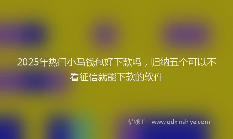 2025年热门小马钱包好下款吗，归纳五个可以不看征信就能下款的软件