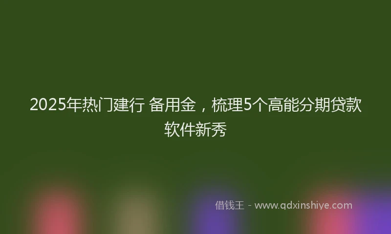 2025年热门建行 备用金，梳理5个高能分期贷款软件新秀