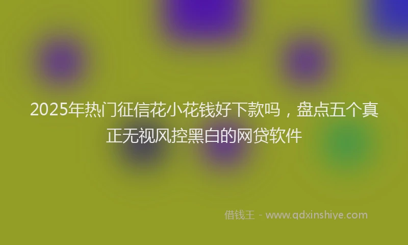2025年热门征信花小花钱好下款吗，盘点五个真正无视风控黑白的网贷软件