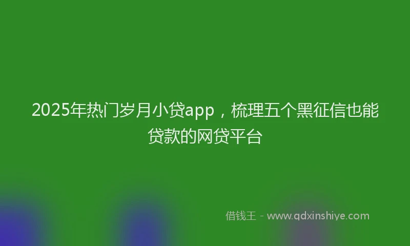 2025年热门岁月小贷app，梳理五个黑征信也能贷款的网贷平台