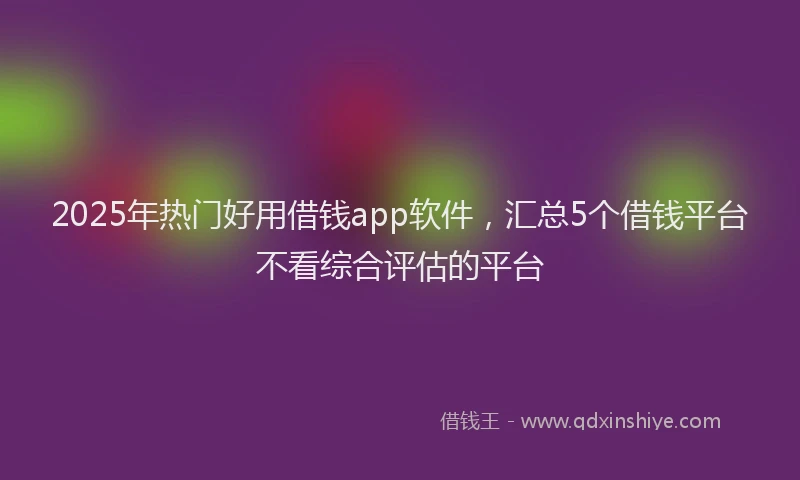 2025年热门好用借钱app软件，汇总5个借钱平台不看综合评估的平台
