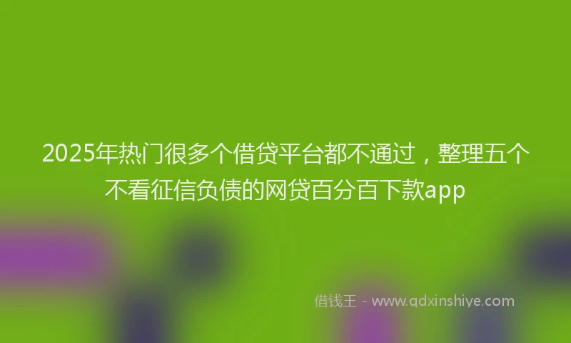 2025年热门很多个借贷平台都不通过，整理五个不看征信负债的网贷百分百下款app