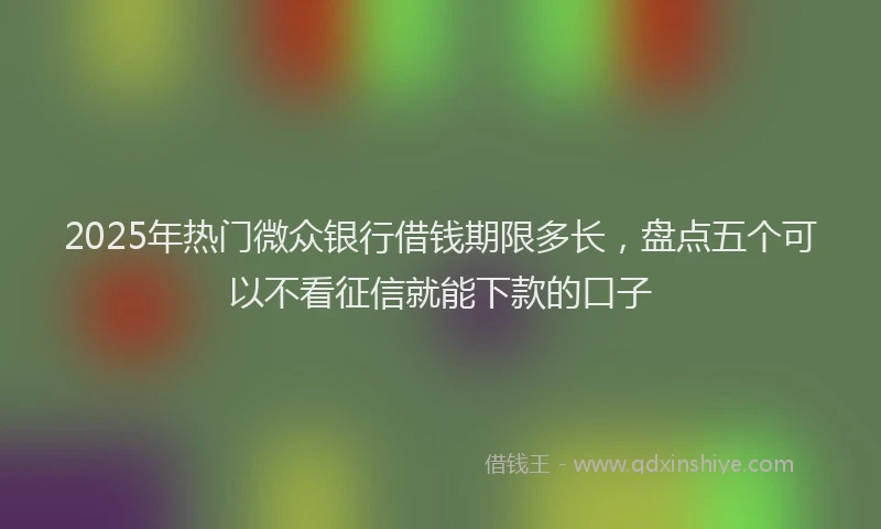 2025年热门微众银行借钱期限多长，盘点五个可以不看征信就能下款的口子