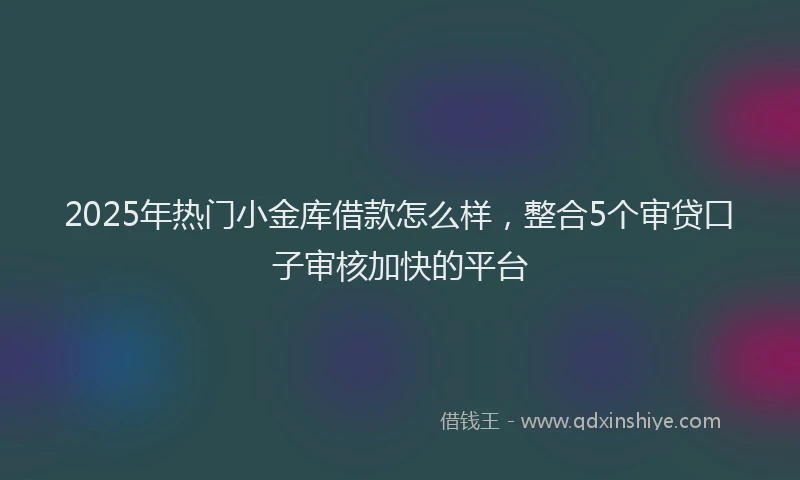 2025年热门小金库借款怎么样，整合5个审贷口子审核加快的平台