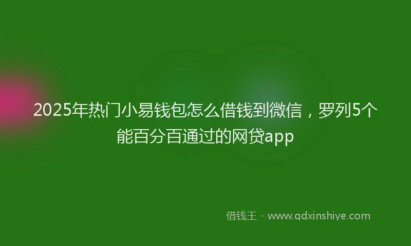 2025年热门小易钱包怎么借钱到微信，罗列5个能百分百通过的网贷app