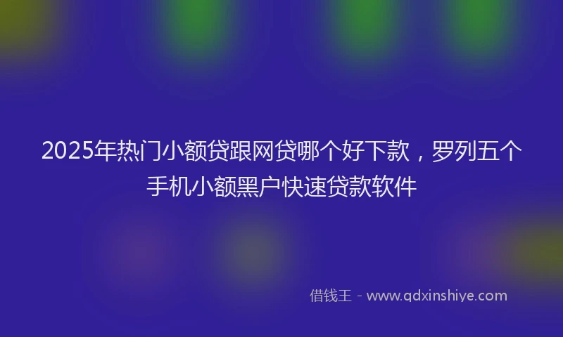 2025年热门小额贷跟网贷哪个好下款，罗列五个手机小额黑户快速贷款软件