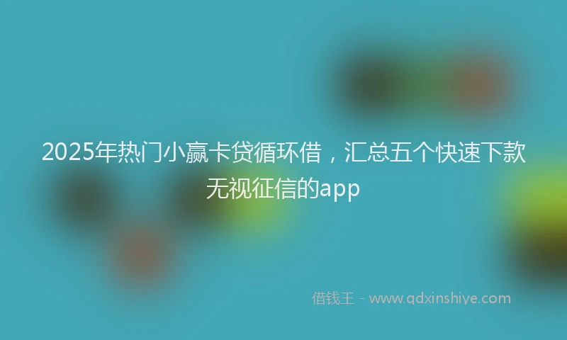 2025年热门小赢卡贷循环借，汇总五个快速下款无视征信的app