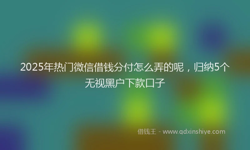 2025年热门微信借钱分付怎么弄的呢，归纳5个无视黑户下款口子