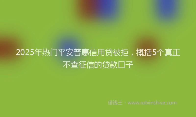 2025年热门平安普惠信用贷被拒，概括5个真正不查征信的贷款口子