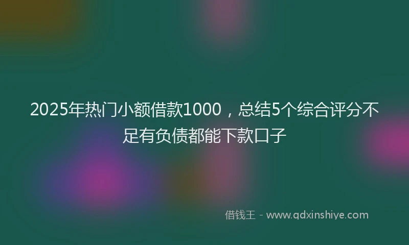 2025年热门小额借款1000，总结5个综合评分不足有负债都能下款口子