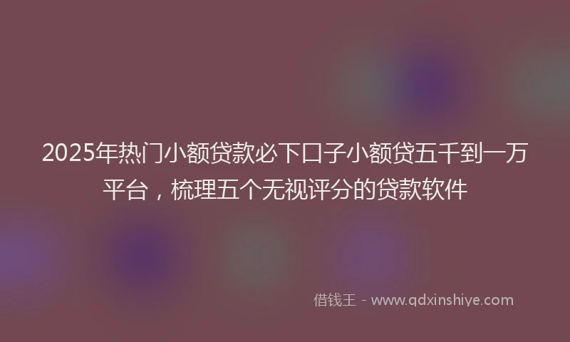 2025年热门小额贷款必下口子小额贷五千到一万平台，梳理五个无视评分的贷款软件