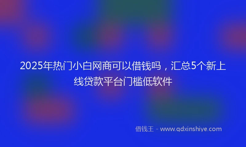 2025年热门小白网商可以借钱吗，汇总5个新上线贷款平台门槛低软件